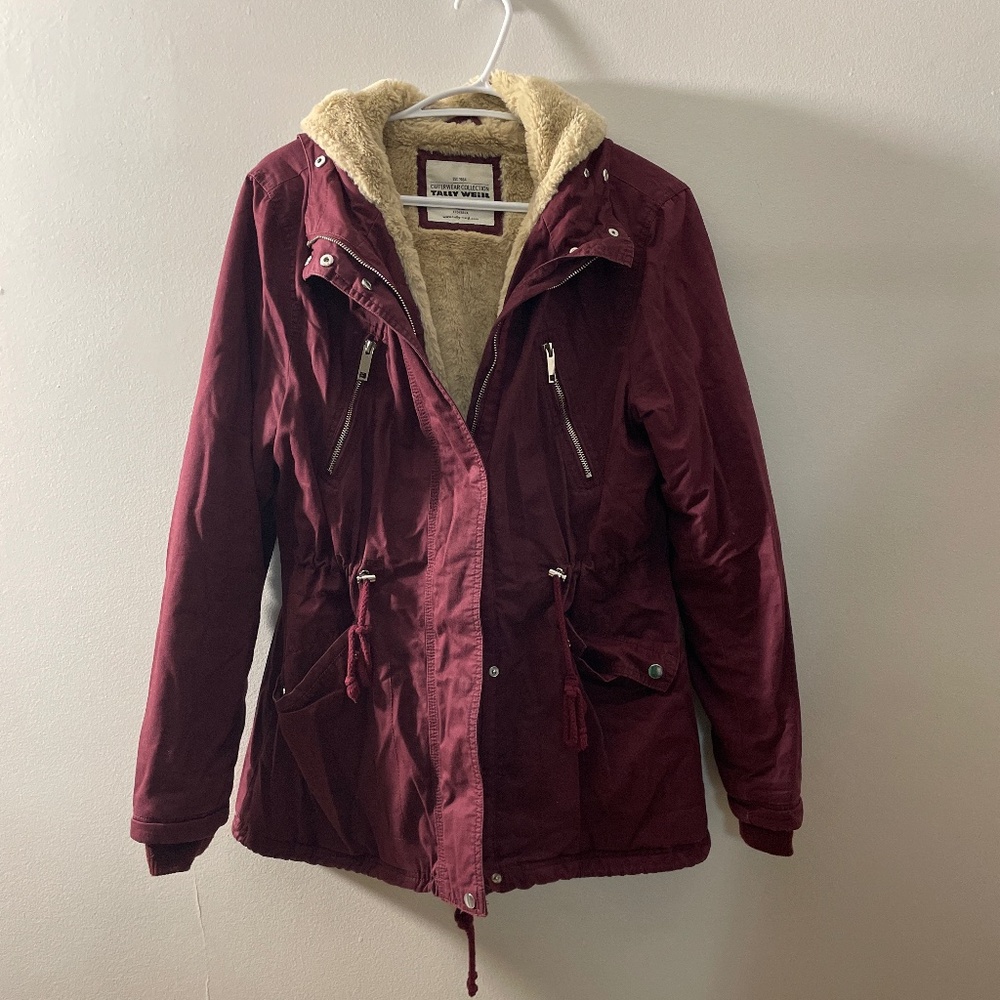Winter coat in Burgundy